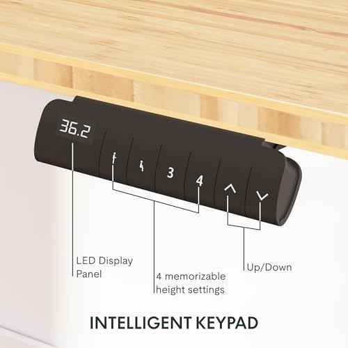 FlexiSpot E6 Bamboo 3-Stage Dual Motor Electric Standing Desk 55 x 28 Sit Stand Up Desk, Holds 220 lbs, Adjust — view 5