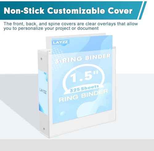 6 Pack 1.5 Inch 3 Ring Binders with Clear Cover & 2 Pockets — view 5