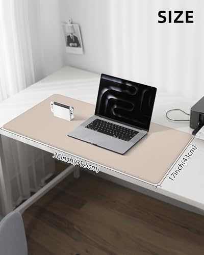 Leather Desk Protector, Large Mouse Pad, Non-Slip, Waterproof PU Leather Blotter Mat, Desk Cover for Office an — view 5