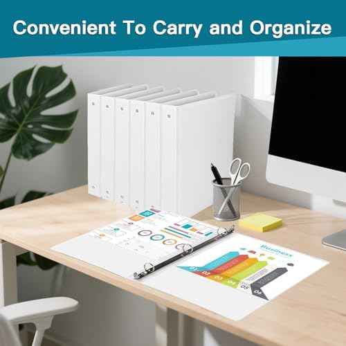 6 Pack 1.5 Inch 3 Ring Binders with Clear Cover & 2 Pockets — view 6