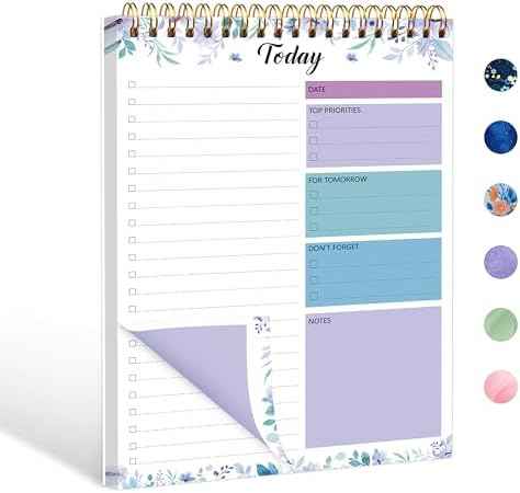 KMQOY To Do List Notepad, Daily Checklist Planner, 6.7" x 9.8", 104 Pages