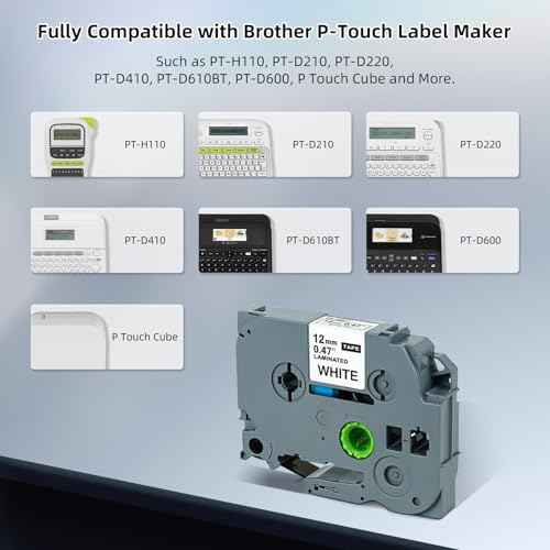 Replacement Brother P-Touch Label Tape, Tze Tape 12mm 0.47 Laminated White Tze-231 Tz 231 Tapes Compatible wit — view 2