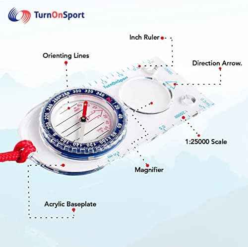 Orienteering Compass - Hiking Backpacking Compass | Advanced Scout Compass Camping and Navigation | Boy Scout  — view 3