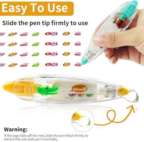 6Pcs Correction Pen, Cute Stationary, Tape Pen, Cute Animals Decorative Pen — view 2
