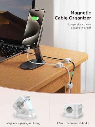 JOYROOM 9 Pack Magnetic Cable Clips, Cord Organizer Adhesive Wire Holder — view 2