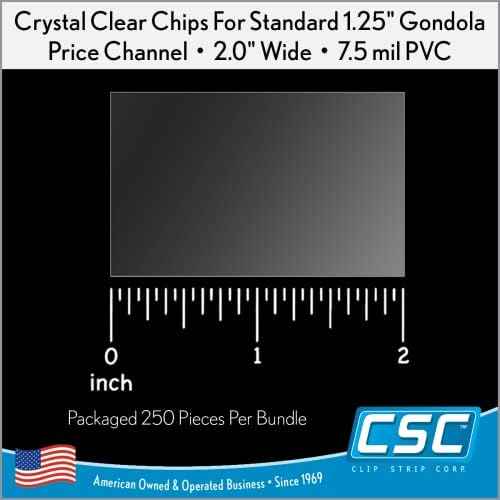 Price/Data Channel Label Holder Chips, 250 Pack, Clear Plastic Tags, 2" L x 1.25" H, 7.5 Mil Thick, Gondola Sh — view 6