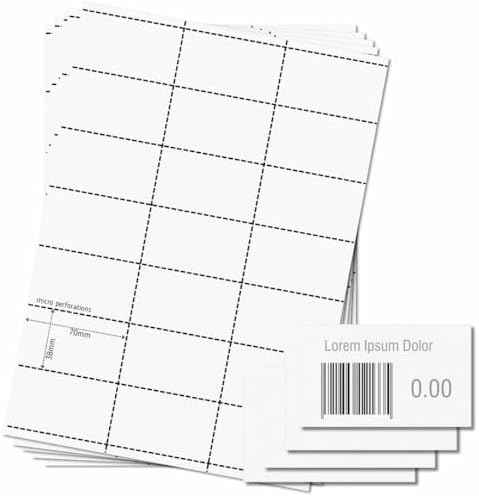 OfficeGear Shelf Edge Barcode Price Ticket Labels 21-up [55 Sheets - 1155 Pack] 38x70mm Custom Printable A4 120gsm Card Micro