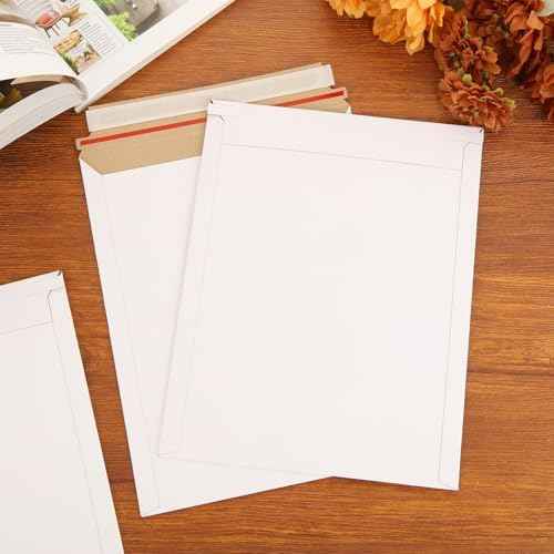 100 Pack 9.5x12 Inch Rigid Mailers, Self Seal Photo Document Mailer Cardboard Mailing Envelopes Stay Flat Mail — view 5