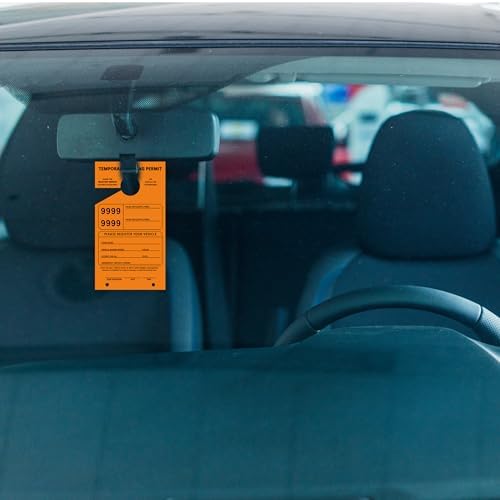 500 Pcs Orange Parking Permit Hang Tag 2 Part 7.75 x 4.25 Inch Mirror Hang Tags Car Hang Tags Parking Tickets  — view 7