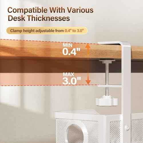Under Desk Cable Management Large, Cinati 16" Cable Management Box for Table Thickness up to 3", Wire Cord Org — view 3