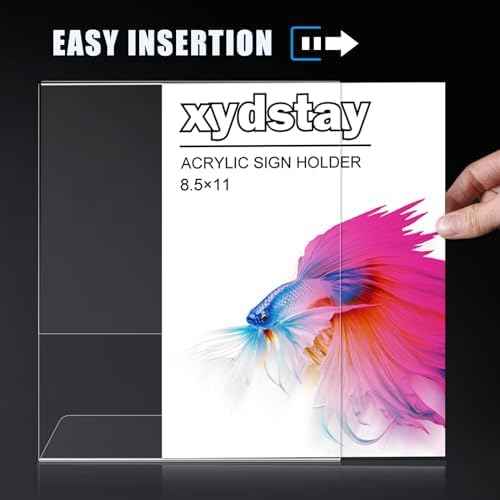 xydstay 3-Pack 8.5 x 11 Acrylic L-Shaped Sign Holders — view 3