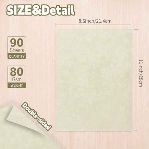 90 pcs Parchment Paper, 8.5 x11 Certificate Paper, 80 GSM — view 2