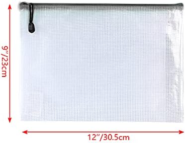 Oaimyy-18 Pcs, Large Mesh Zipper Pouch Document Folders Bag Plastic Zip File — view 3