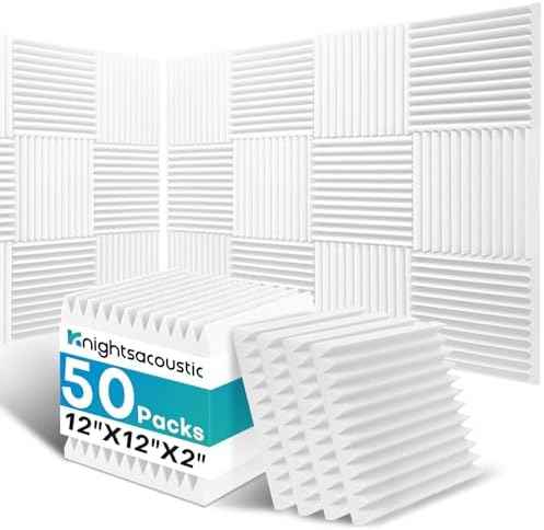 50 Pack Sound Proof Foam Panels for Walls, 2 X 12 X 12 Inches Acoustic Foam Panels, High Density Acoustic Panels Sound Absorb