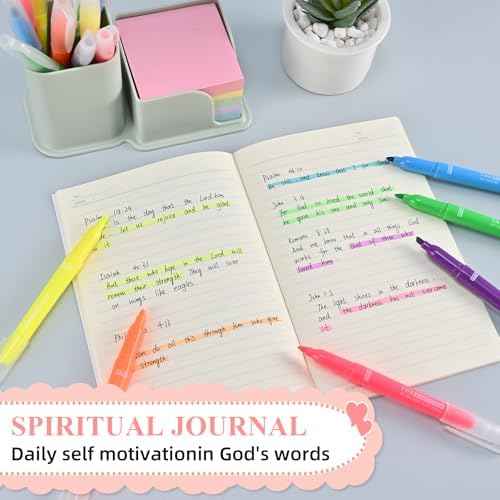 7-ackz Bible Highlighters Assorted Colors with Verses, Chisel Tip Colored Highlighter Markers Bulk Fluorescent — view 3