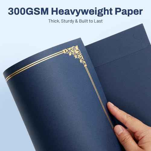 SUNEE Certificate Holders(Navy Blue, 30 Packs), Diploma Covers Gold Foil Border, for Letter Size 8.5x11 Certif — view 3