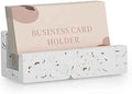 Hipiwe Business Card Holder for Desk Terrazzo Business Card Display Stand