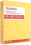 Staples 30% Recycled Copy Paper, 8.5x11 Inch, 20 lb., Canary, 500 Sht