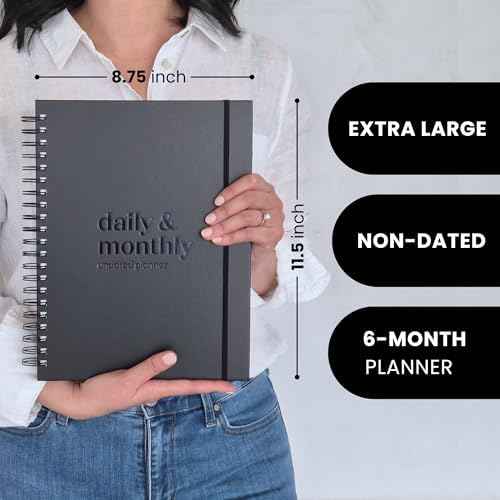 Undated Daily & Monthly Planner 2026-2027 | Hourly Schedule | Large 8.5" x 11" | Daily Work Planner with Full  — view 2