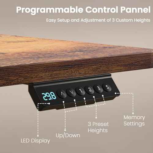 Kingant Standing Desk with Dual Drawers,Electric Height Adjustable 55"x 30" — view 6