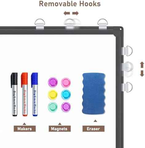 Maxtek Black Whiteboard and Cork Board Combo 24 x 18 in, Wall Mounted — view 3