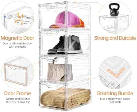6 Pack Clear Storage Bins with Lids, 19 Qt Closet Organizers and Storage — view 4