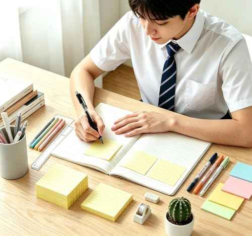 10 Pack Yellow Sticky Notes 3x3 in with Lined for School Students Home — view 4