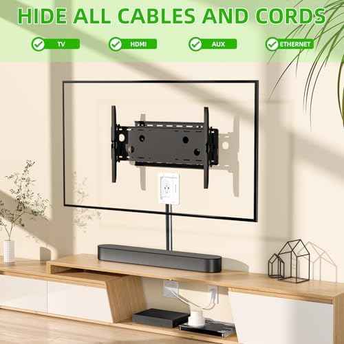in Wall Cable Management Kit with Brush Wall Plate,AC Outlets & USB-a Ports,9ft Cord,Hide Cords Recessed Wall  — view 4