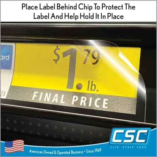 Price Data Channel Label Holder Chips, Clear Plastic Tags, 2.5" L x 1.25" H, 10 Mil Thick, Gondola Shelf Edge, — view 3