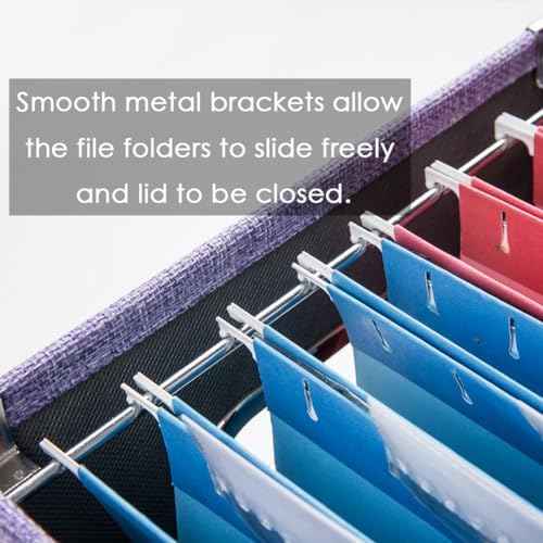 PRANDOM File Organizer Box - Set of 1 Collapsible Decorative Linen — view 4