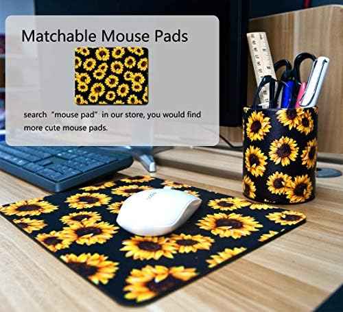 Sunflower Pen Holder, Pencil Holder Desk Organizer for Women Girls, Floral Makeup Brush Holder, Ideal Gift for — view 5