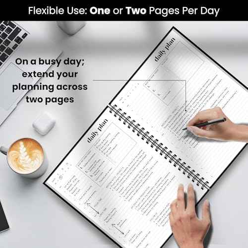 Undated Daily & Monthly Planner 2026-2027 | Hourly Schedule | Large 8.5" x 11" | Daily Work Planner with Full  — view 4