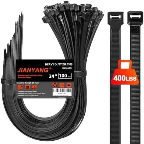 Long Zip Ties Heavy Duty 24 inch，400 LBS Tensile Strength With Double Sided Toothed Super Durable Cable Ties ，Extra Large Wir