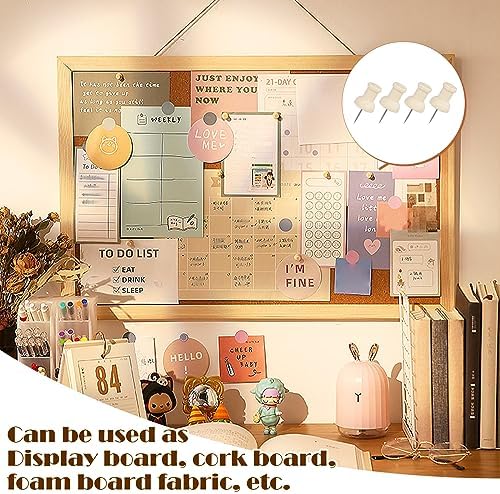 196 PCS Wooden Push Pins Thumb Tacks Decorative Push Pins for Cork Board — view 6