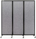 Room Partition 2.0 Upgrade Version,6'L* 6'7"H,3 Panel,Light Grey