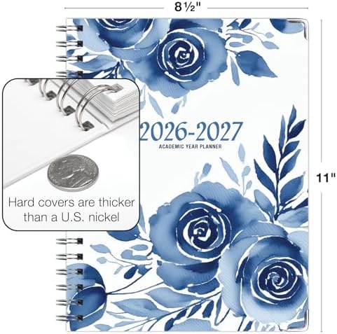 HARDCOVER Academic Year 2026-2027 Planner: 14 Months (May 2026 Through June 2027) 8.5"x 11" Daily Weekly Month — view 3