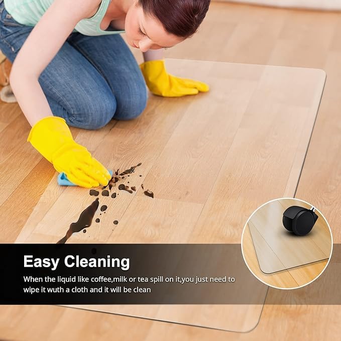 Kuyal Office Chair Mat for Hardwood Floor, Easy Glide, Floor-Protector — view 4