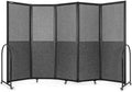 Folding Screen with Holes,10'6"W x 6'7"H,5 Panel,Dark Grey