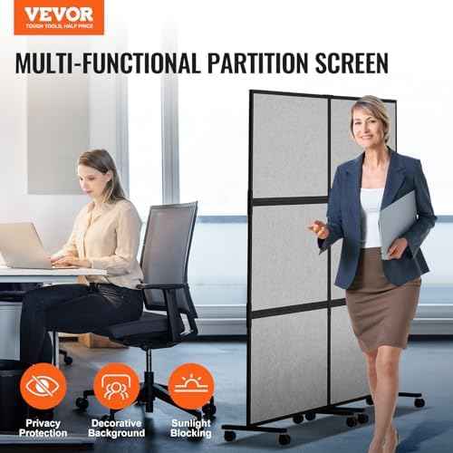 VEVOR Office Divider, 2 Panel Office Partition, Freestanding Office Divider Wall Partition & Privacy Divider R — view 2