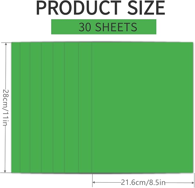 30 Sheets Green Cardstock 8.5'' x 11'', 250gsm/90lb Heavyweight Cover Cardstock — view 2