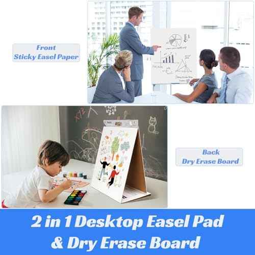 Nortix Sticky Easel Pads, Upgraded Versatile Tabletop Sticky Easel Pad with Dry Erase Surface for Meeting/Trai — view 4