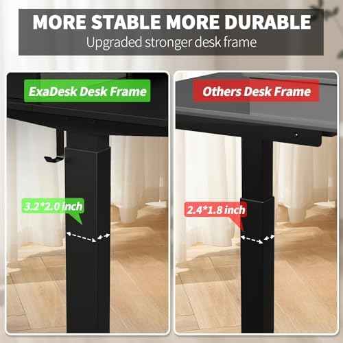 Electric Standing Widened Desk 63 * 30 Inches Adjustable Height with 4 Drawers, Double Storage Shelves Stand U — view 5