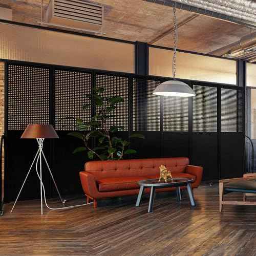 Folding Screen with Holes,14'3"L* 6'7"H,7 Panel,Black — view 5