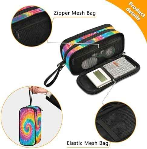 Tie Dye Rainbow Pencil Case Box Boys Girls Large Pencil Pouch with Zipper Compartments Big Capacity Stationery — view 4
