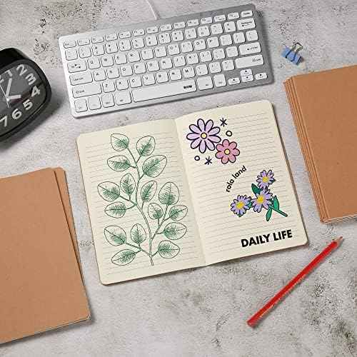 24 Pack College Ruled Notebook & Journal Bulk, Kraft Cover, Line Thick Paper, A5 Size, 5.5x8.3 inch, 60 Pages, — view 3