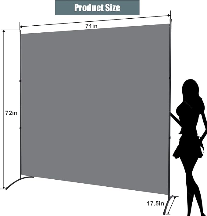 Room Divider Single Panel Privacy Screen, Thickened Fabric 6FT Room Divider — view 5