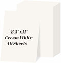 40 Sheets Cream Cardstock 8.5" x 11", 85lb/230gsm Ivory Card Stock, Off White