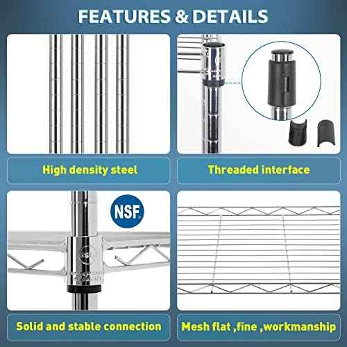 Metal Shelving Closet Storage Shelves Tall Skinny Shelf Kitchen Pantry Shelf Narrow Wire Shelving Unit for Sma — view 4