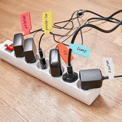 40 Pack Cable Labels Tags, White Write On Wire Cord Tags and Charger Labels Waterproof for Cable Management an — view 2
