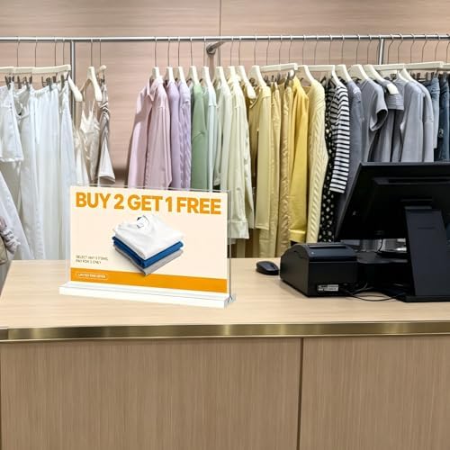 newnewshow Acrylic Sign Holder 11x8.5 Inch 3 Pack Horizontal T Shape Double-Sided Desktop Display Holder for O — view 6
